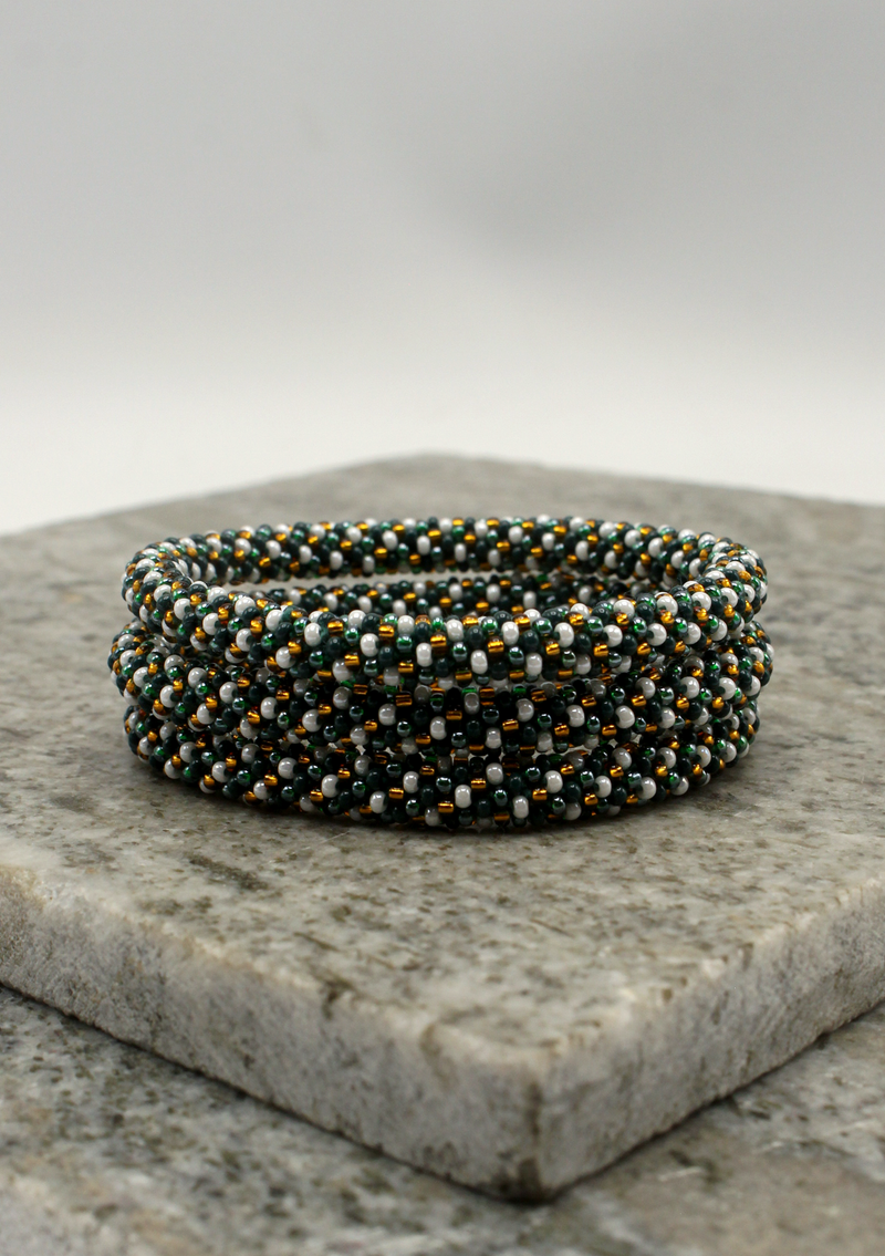 Golden Green Roll on Beads Mata Parwati Shrawan  Bracelet