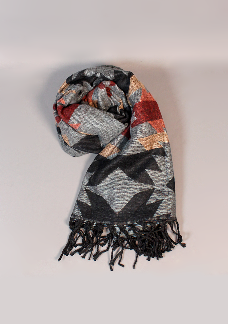 Handloomed Himalayan Geometric Motif Pattern Shawl