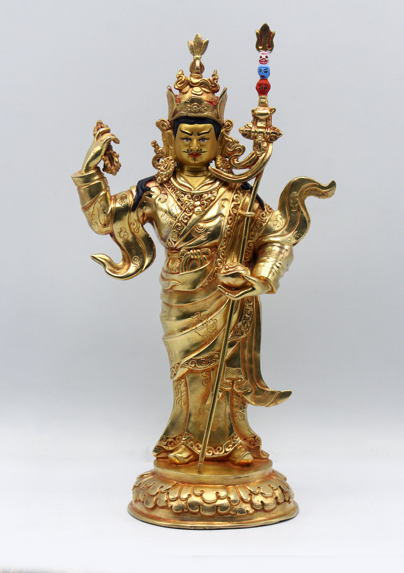 Fully Gold Plated Standing Guru Padmasambhava 11"H
