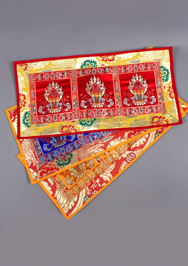 Tibetan Brocade Wish Fulfilling Jar Altar Cloth