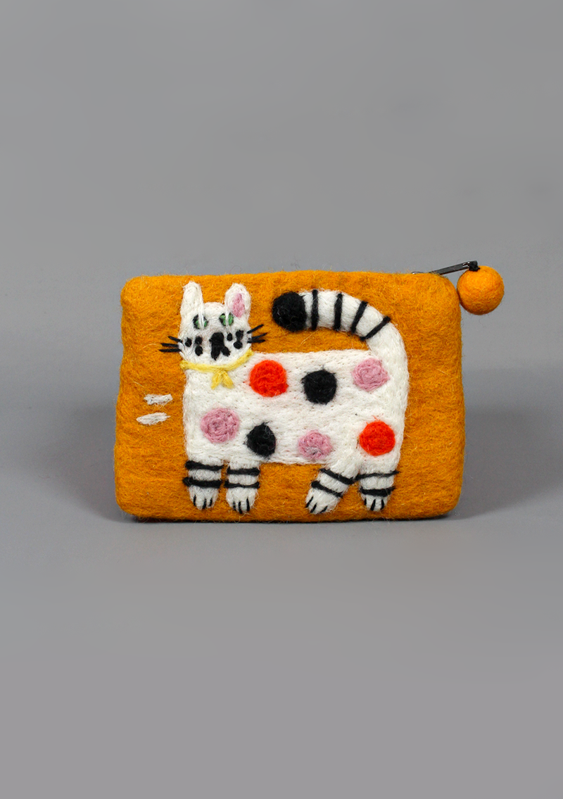 Felt Purse With Cute Cat Design