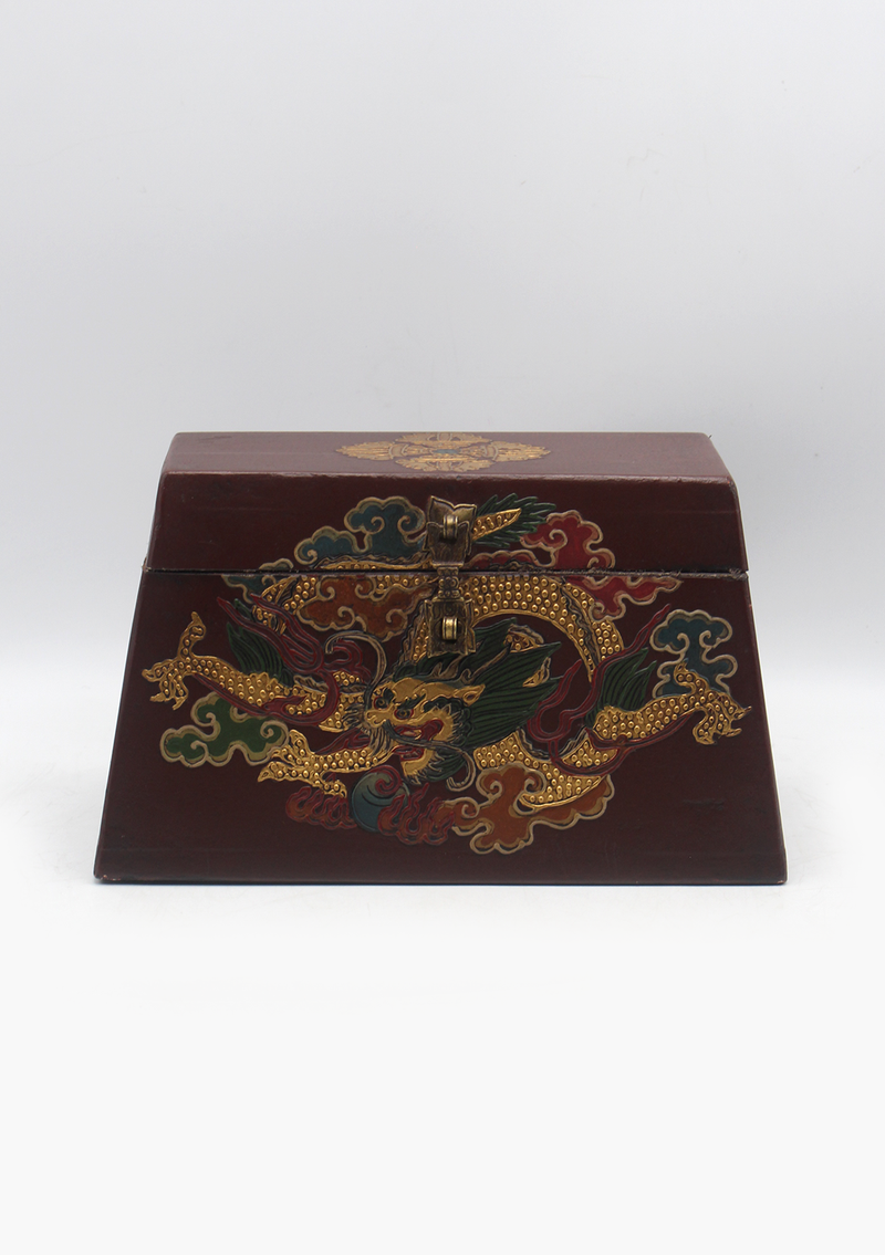 Handpainted Tibetan Jewelry Box with Dragon