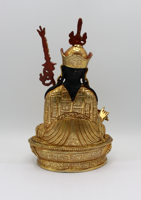Gold Plated Copper Guru Padmasambhava Statue 8"H
