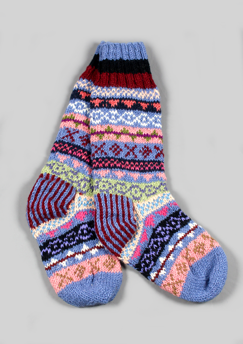 Handmade Woolen Knee High Socks Handknitted Nepal