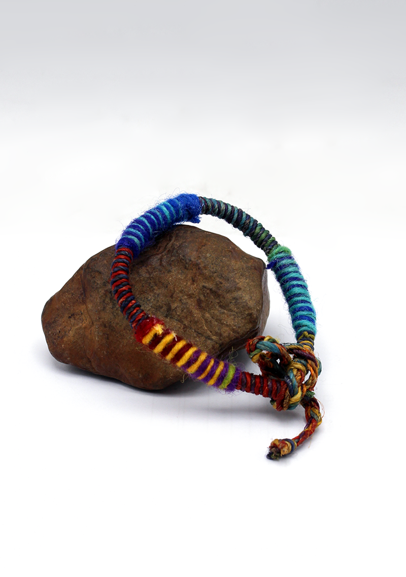Blue Hemp Rope Wrist Band Bracelet