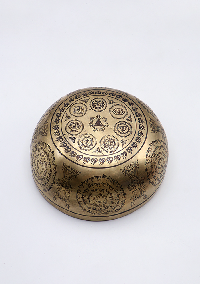 White Tara Painted Tibetan  Singing Bowl 8"