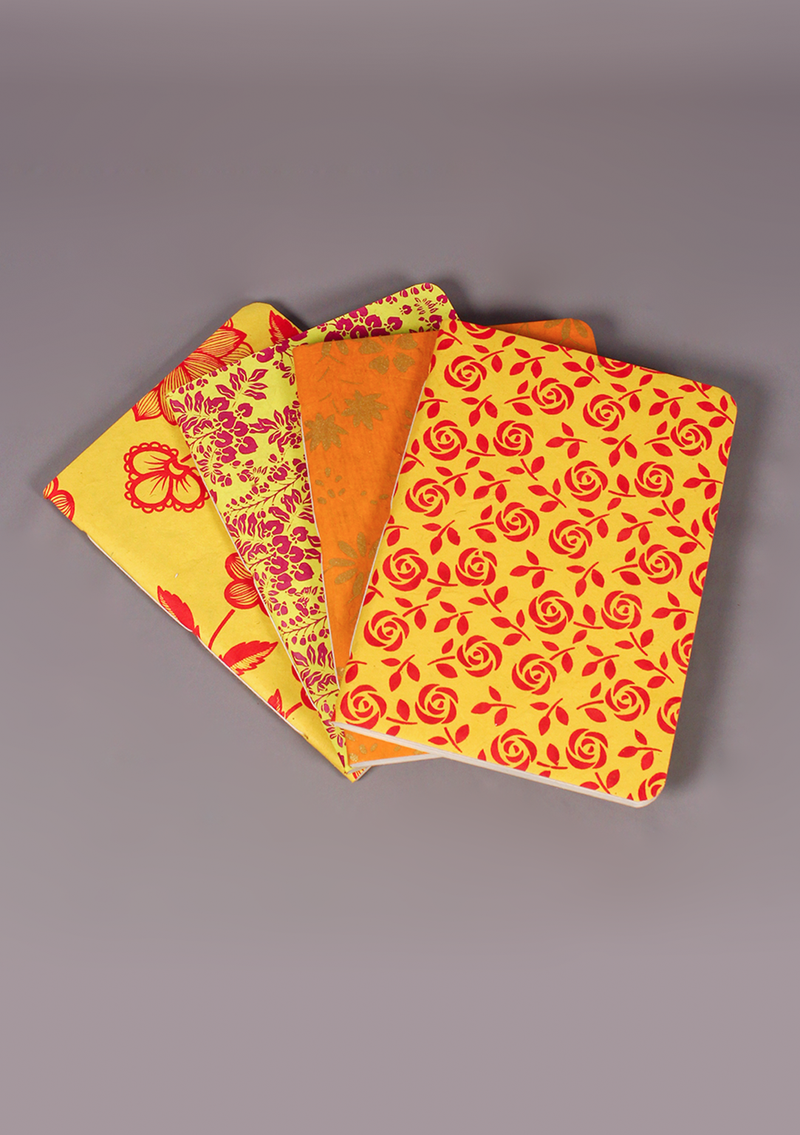 Yellow Botanical Flower Design Lokta Paper Journal