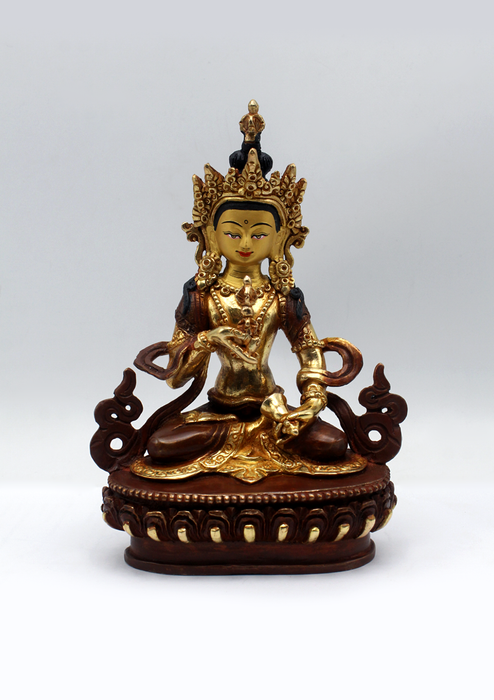 Partly Gold Plated Copper Vajrasattva 6.5" H