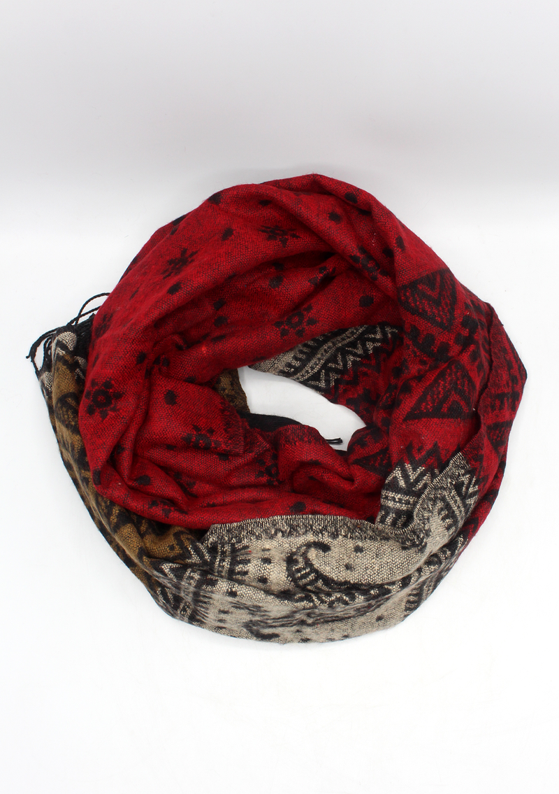 Hand loomed Elephant Maroon Woolen Shawl- Krishma