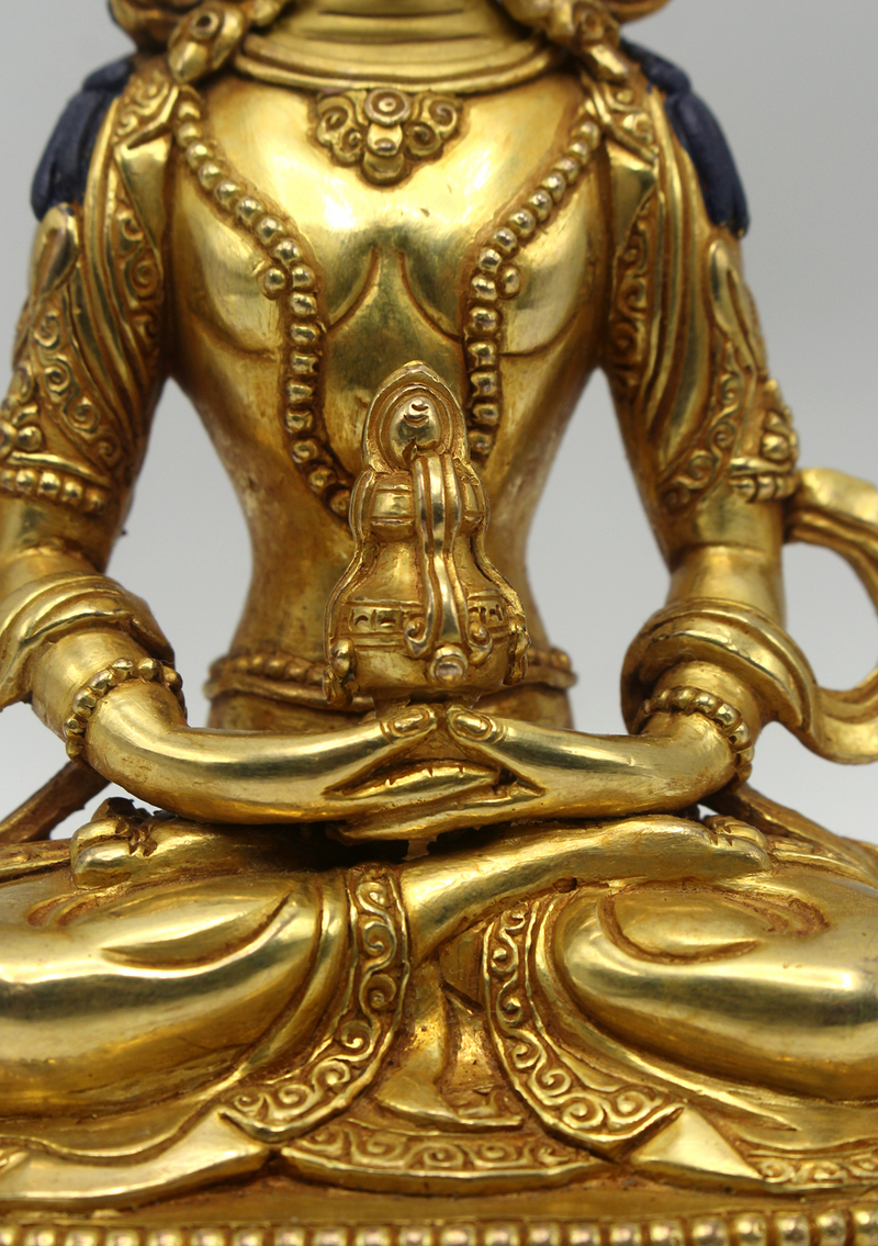 Masterpiece 24K Gold  Copper Aparmita Statue 6"H