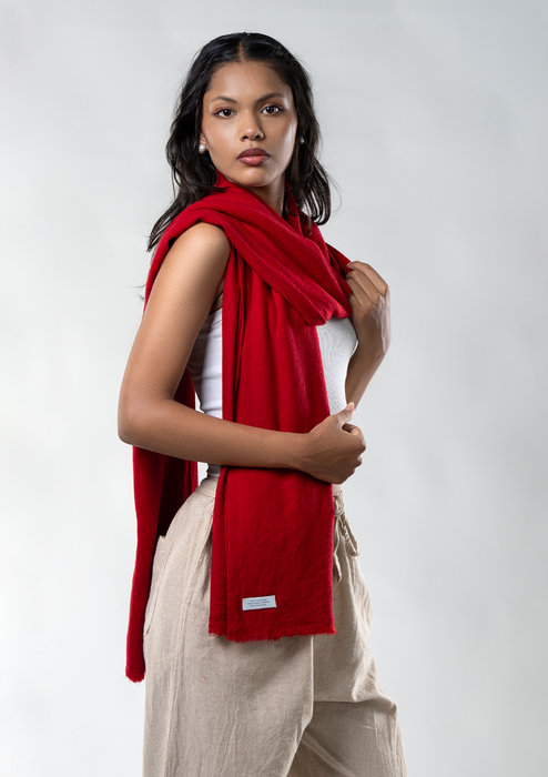 Wine Red Pure Pashmina Shawl