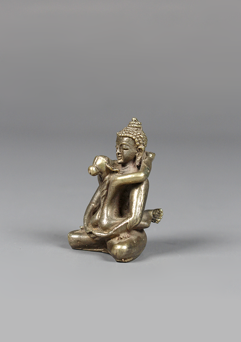 Mini Silver Plated Samantabhadra Statue 2"