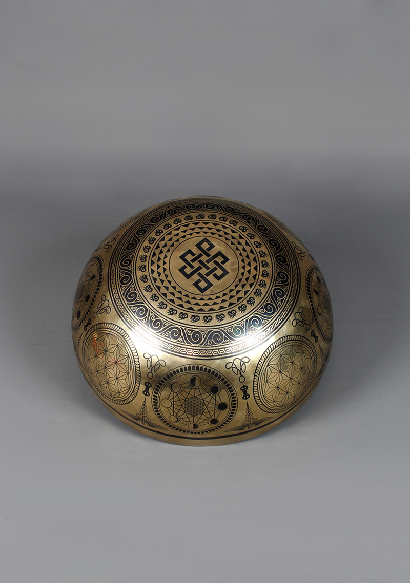 Zambala God of Weatlth Painting Singing Bowl 9"