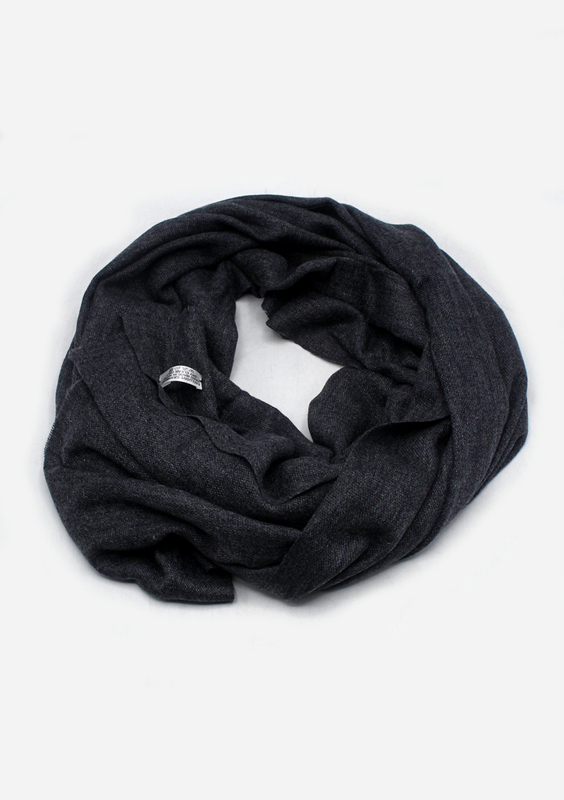 Dark Gray Mix Wool Cashmere Shawl