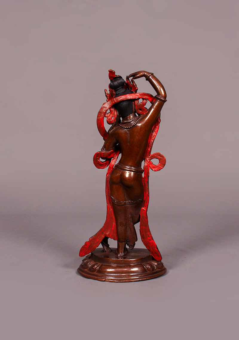 Copper Oxidized Mayadevi Statue 8"H