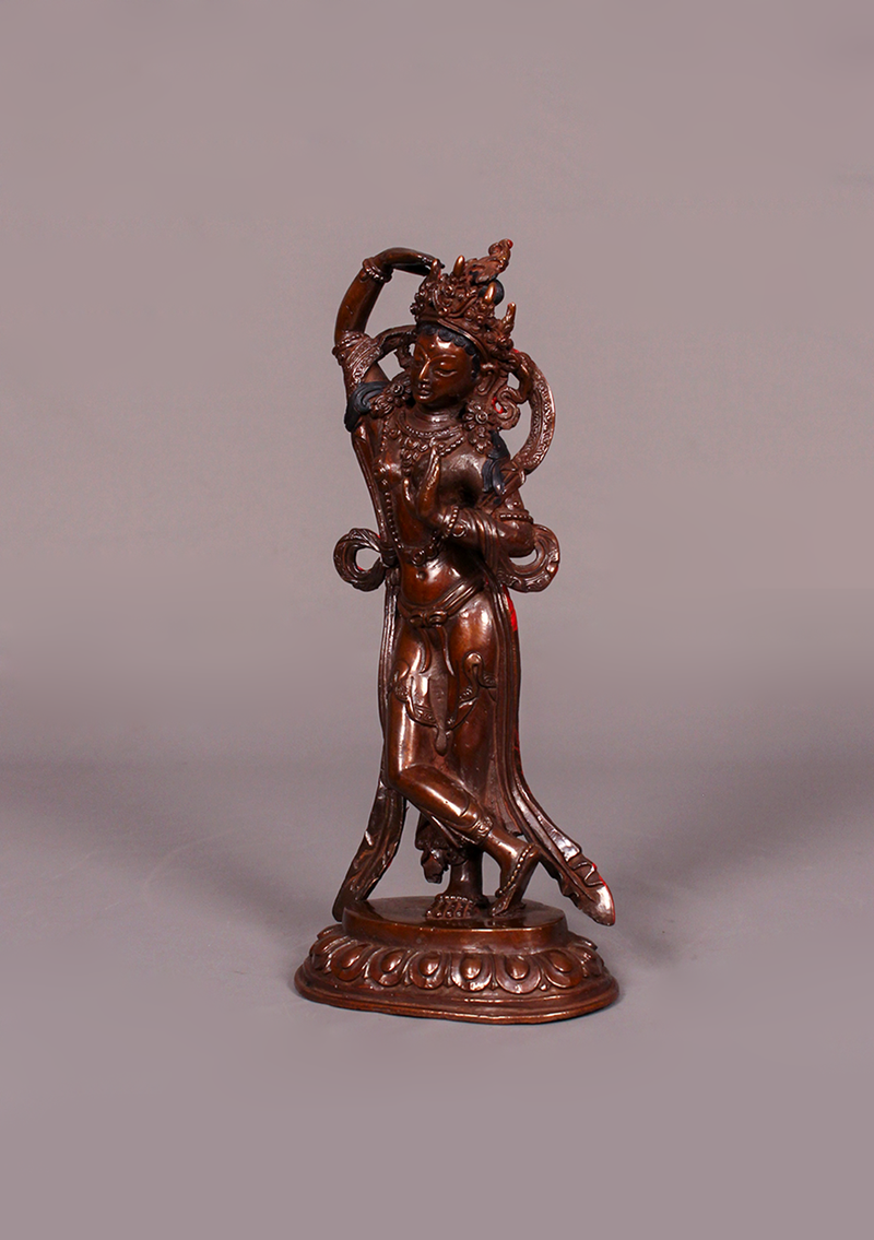 Copper Oxidized Mayadevi Statue 8"H