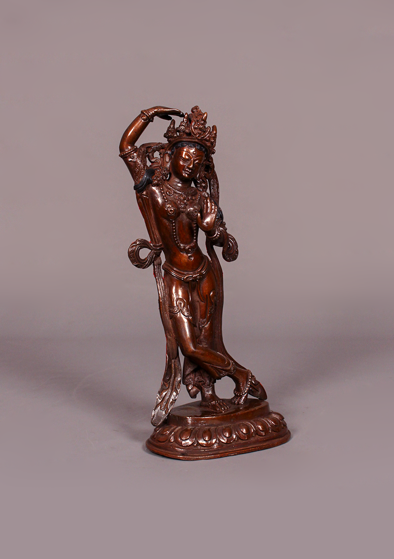 Copper Oxidized Mayadevi Statue 8"H
