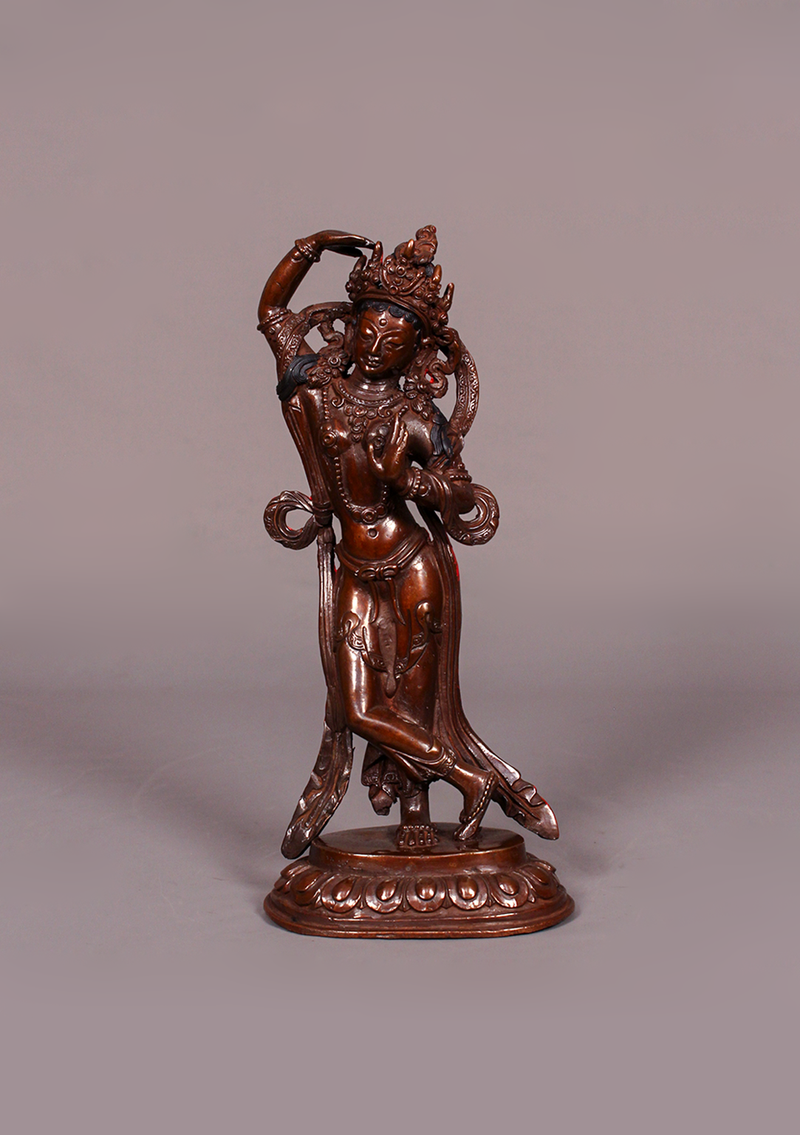 Copper Oxidized Mayadevi Statue 8"H