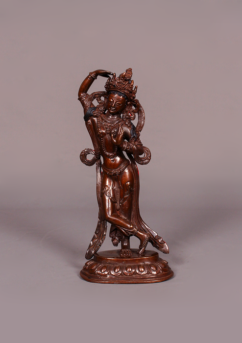 Copper Oxidized Mayadevi Statue 8"H