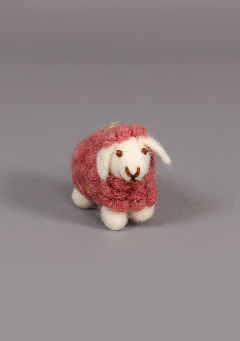 Handmade Felt Wool Sheep Hanging Ornament – Fair Trade Decor from Nepal