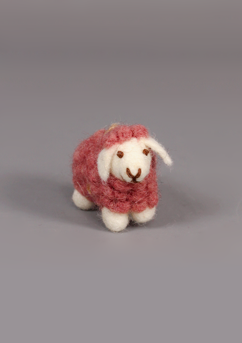 Handmade Felt Wool Sheep Hanging Ornament – Fair Trade Decor from Nepal