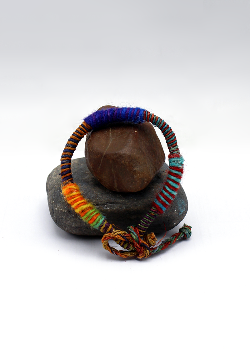 Blue Purple Hemp Braided Unisex Wrist Bracelet