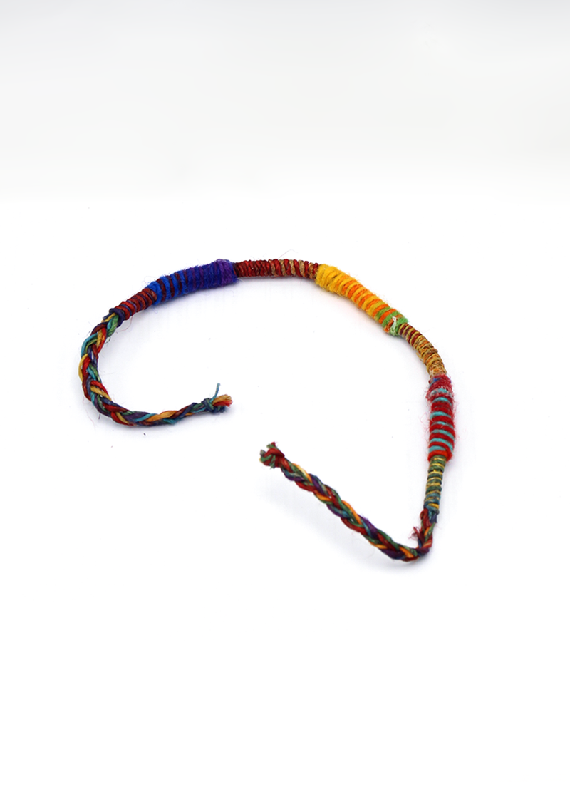 Blue Purple Hemp Braided Unisex Wrist Bracelet
