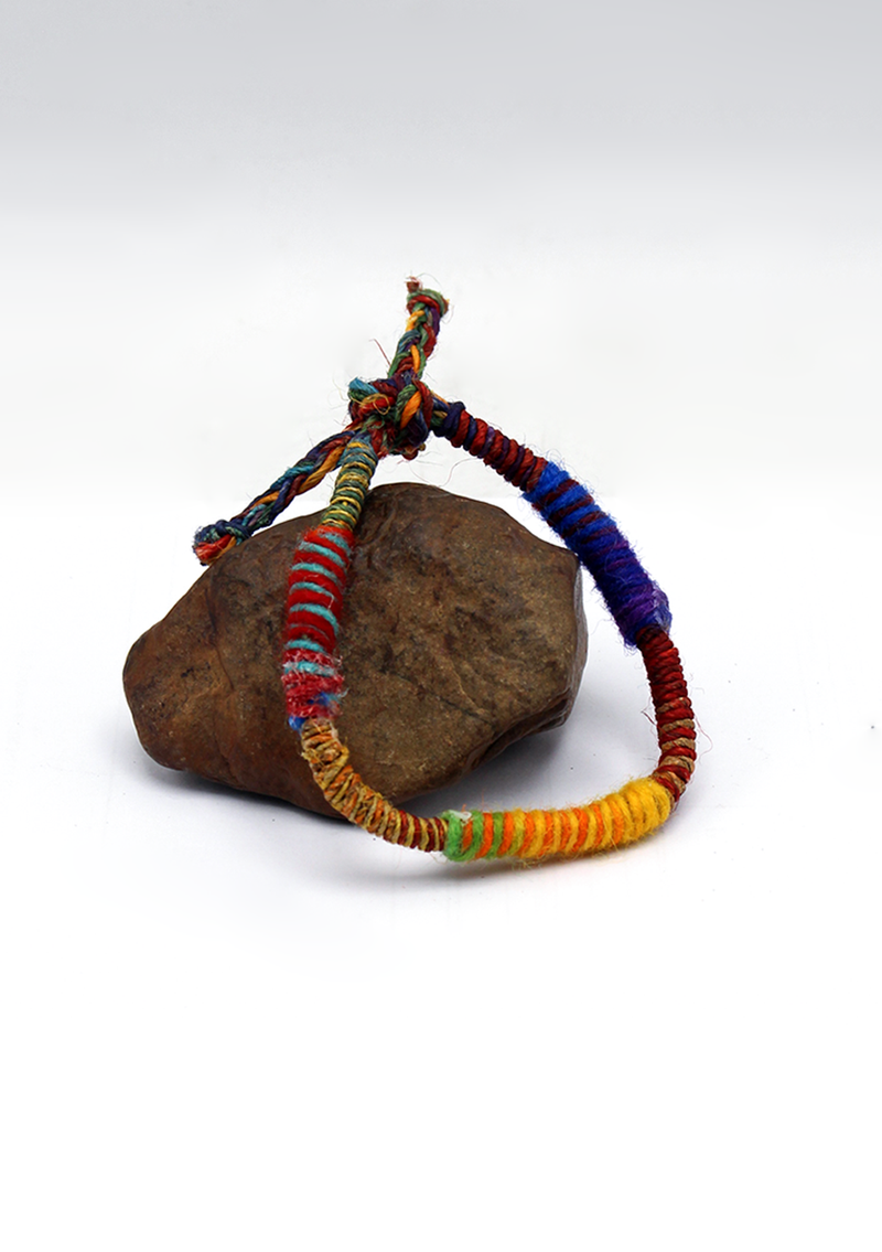 Blue Purple Hemp Braided Unisex Wrist Bracelet