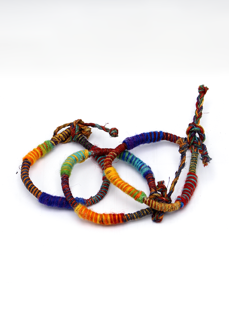 Blue Purple Hemp Braided Unisex Wrist Bracelet