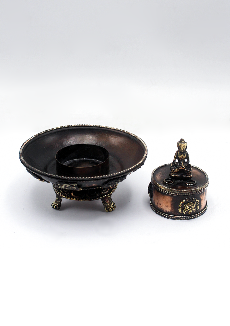 Copper Buddha Incense Burner