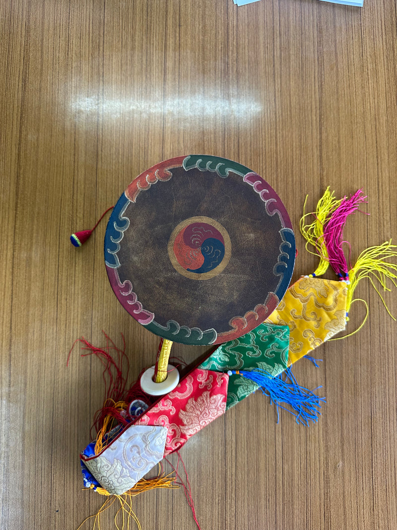 Handpainted Tibetan Shamans Chod Drum Damaru