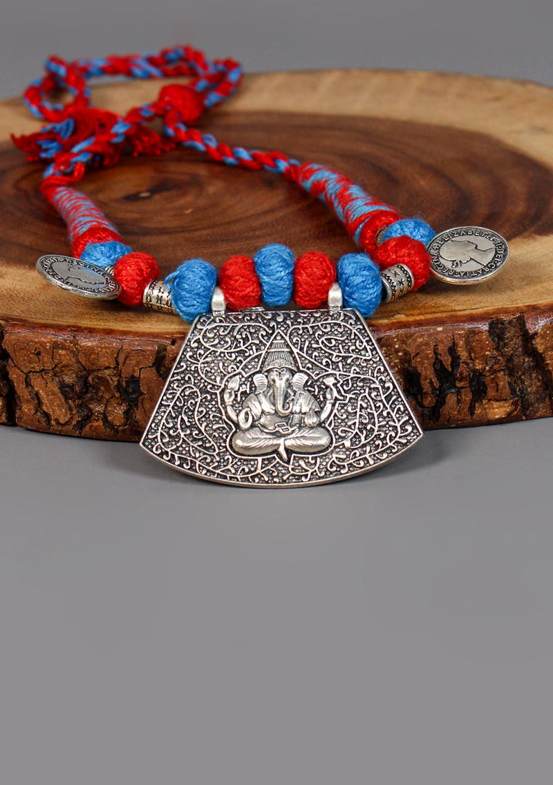 Elegant White Metal Tribal Pendant from Nepal