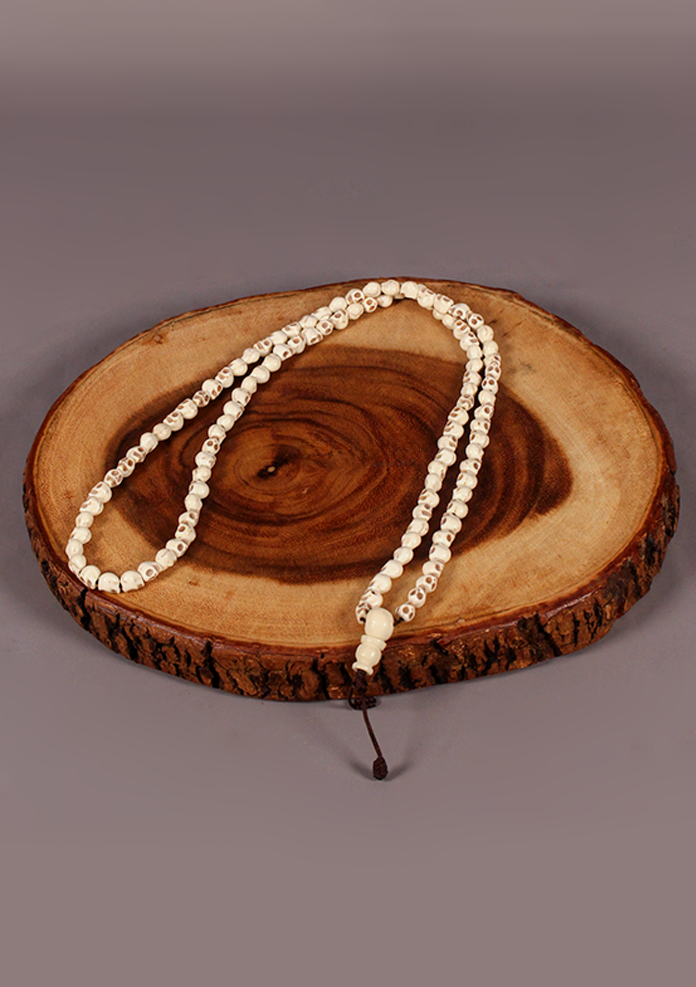 Buddhist Off White Skull Prayer Mala