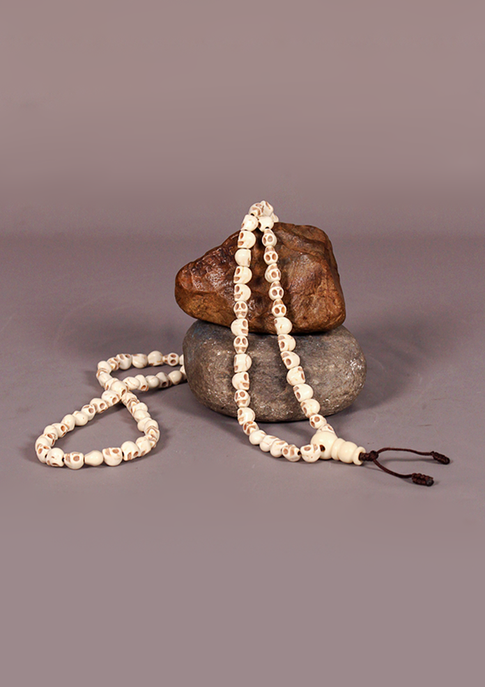 Buddhist Off White Skull Prayer Mala