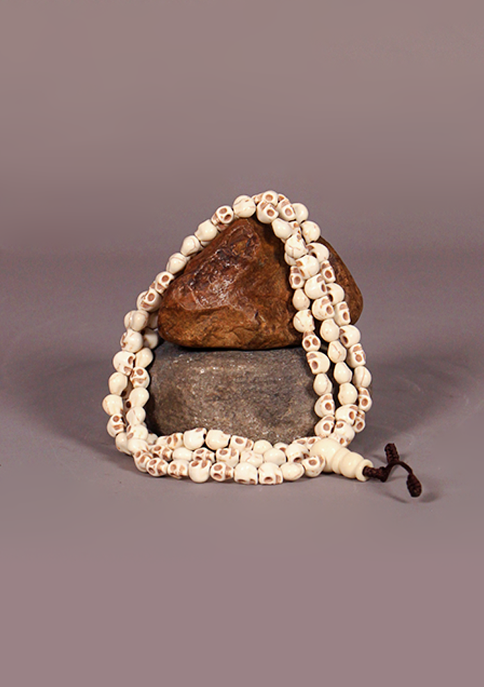 Buddhist Off White Skull Prayer Mala