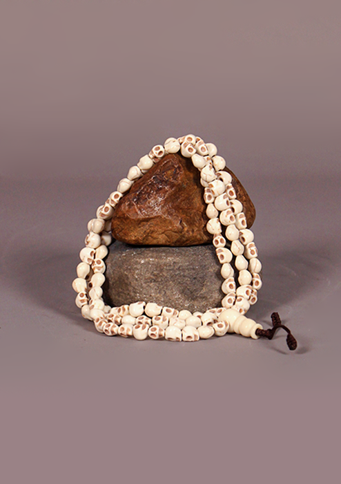 Buddhist Off White Skull Prayer Mala