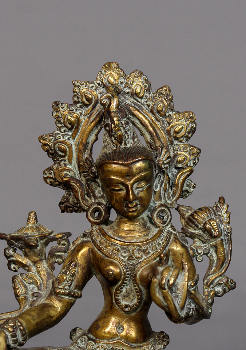 Antique Tibetan Deities Green Tara Statue