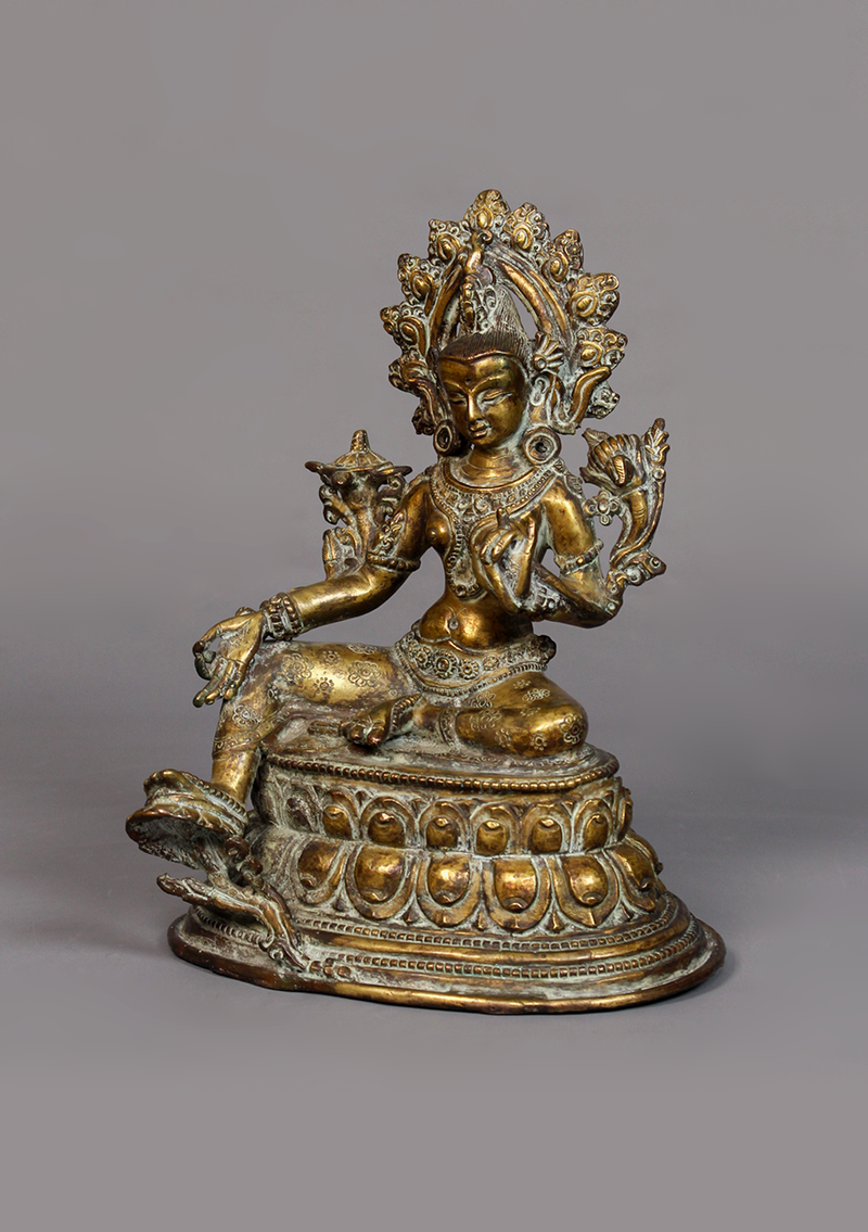 Antique Tibetan Deities Green Tara Statue