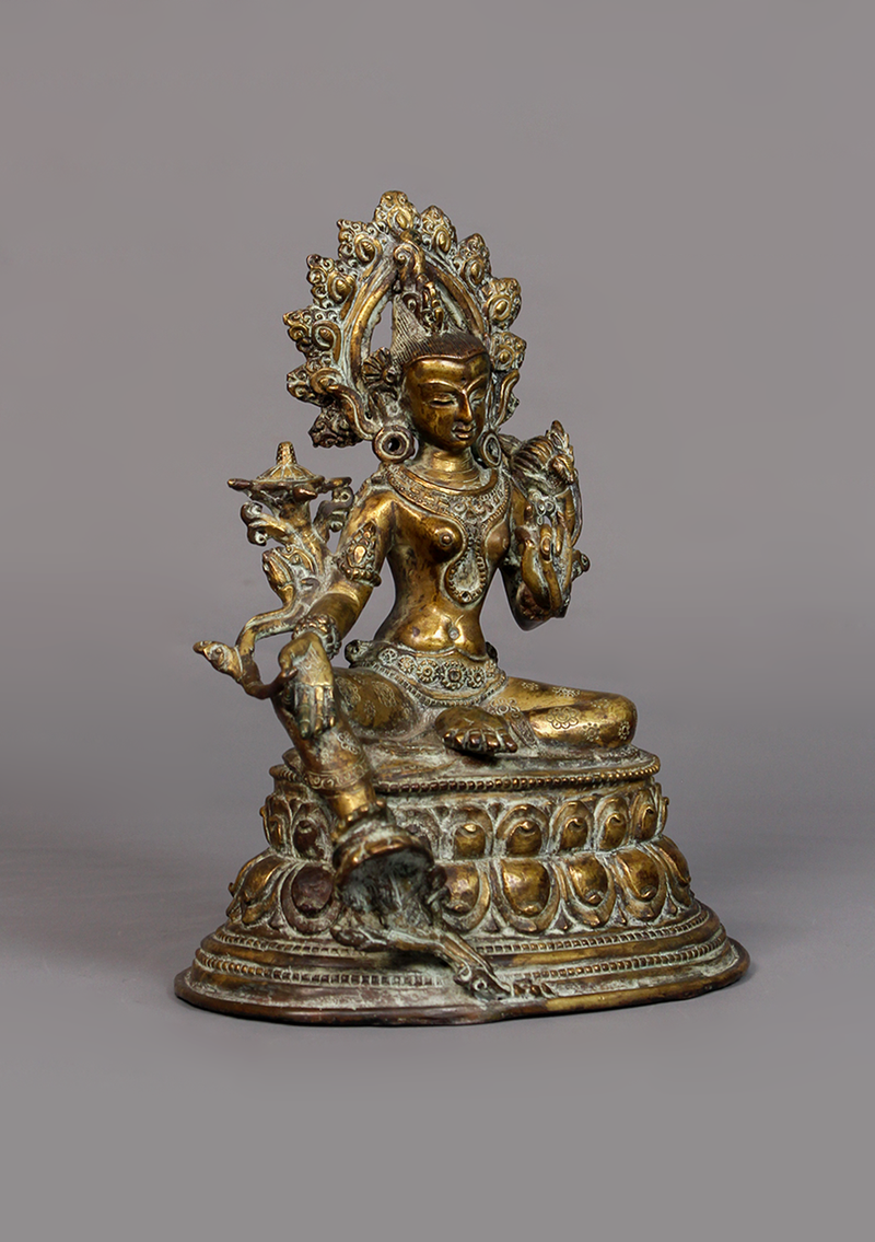 Antique Tibetan Deities Green Tara Statue