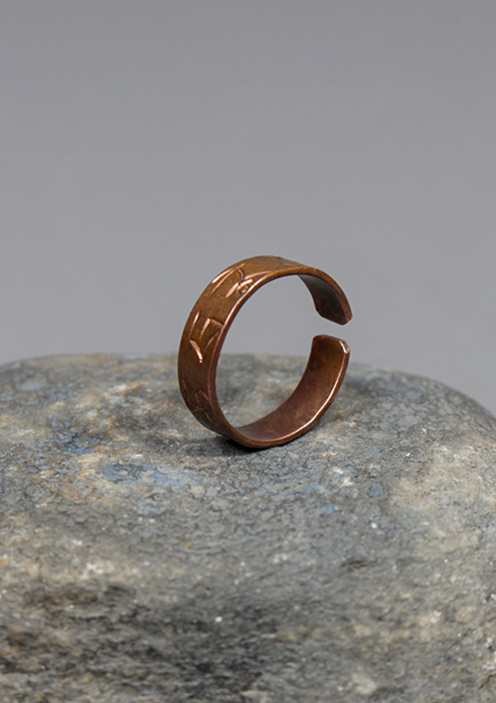 Handcarved Unisex Copper Finger Ring