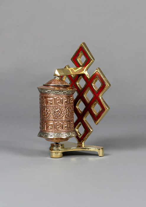 Tibetan Prayer Wheel Endless Knot Wall Mounting