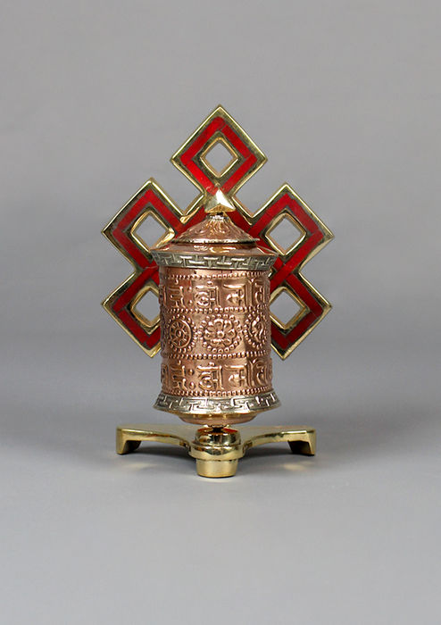 Tibetan Prayer Wheel Endless Knot Wall Mounting
