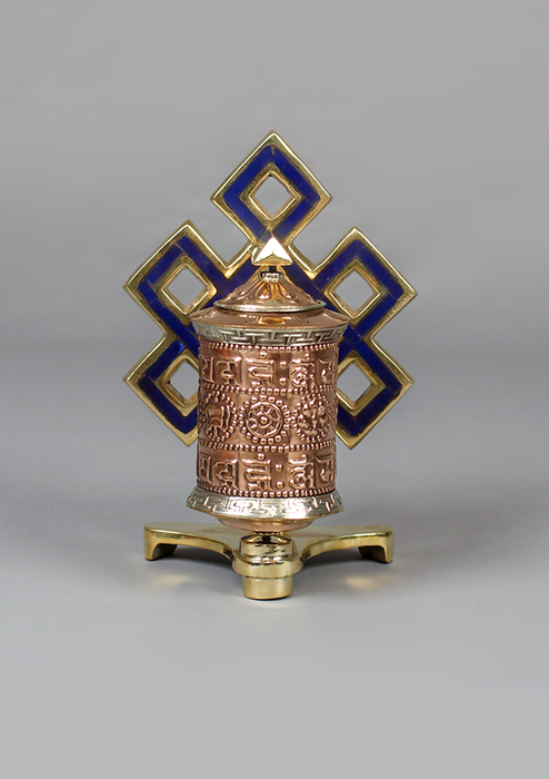 Tibetan Prayer Wheel Endless Knot Wall Mounting