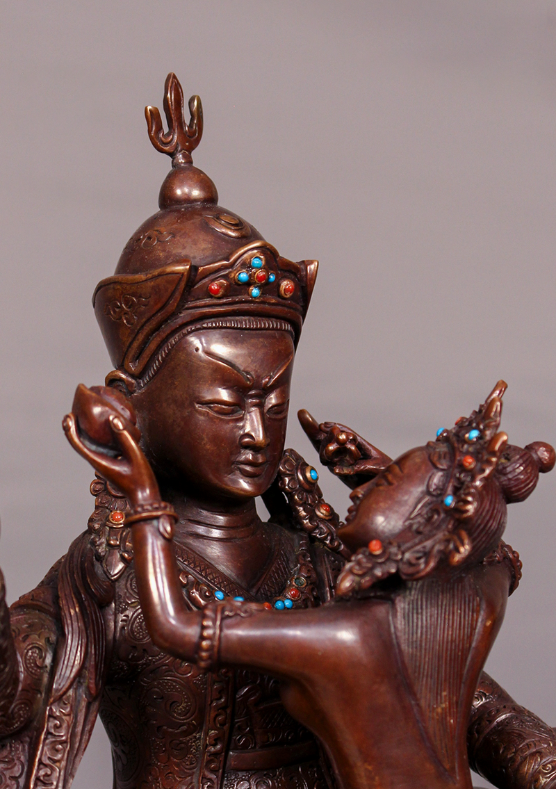 Masterarts Copper Guru Rinpoche Shakti Statue 9" H