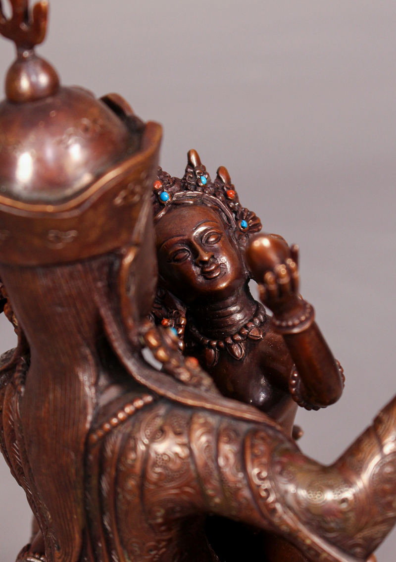 Masterarts Copper Guru Rinpoche Shakti Statue 9" H