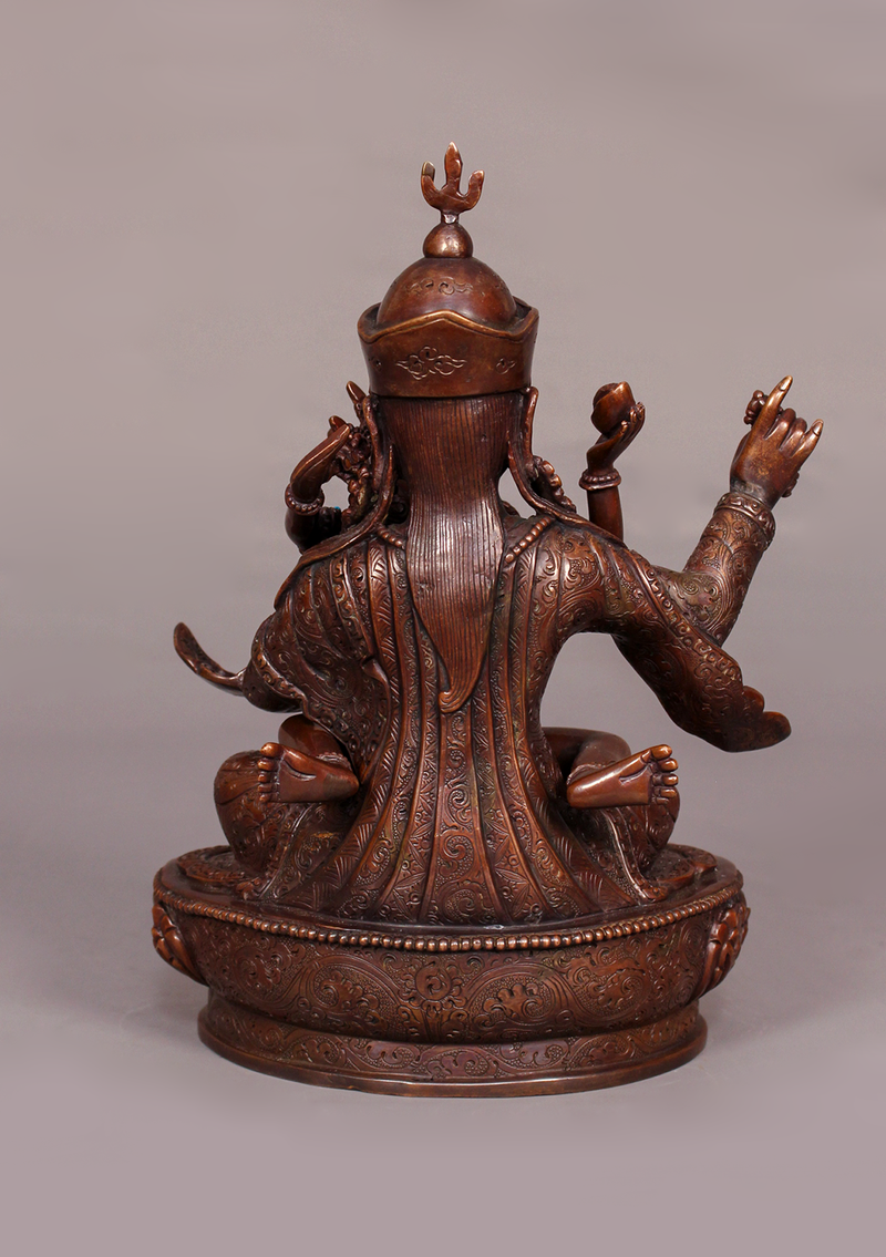 Masterarts Copper Guru Rinpoche Shakti Statue 9" H