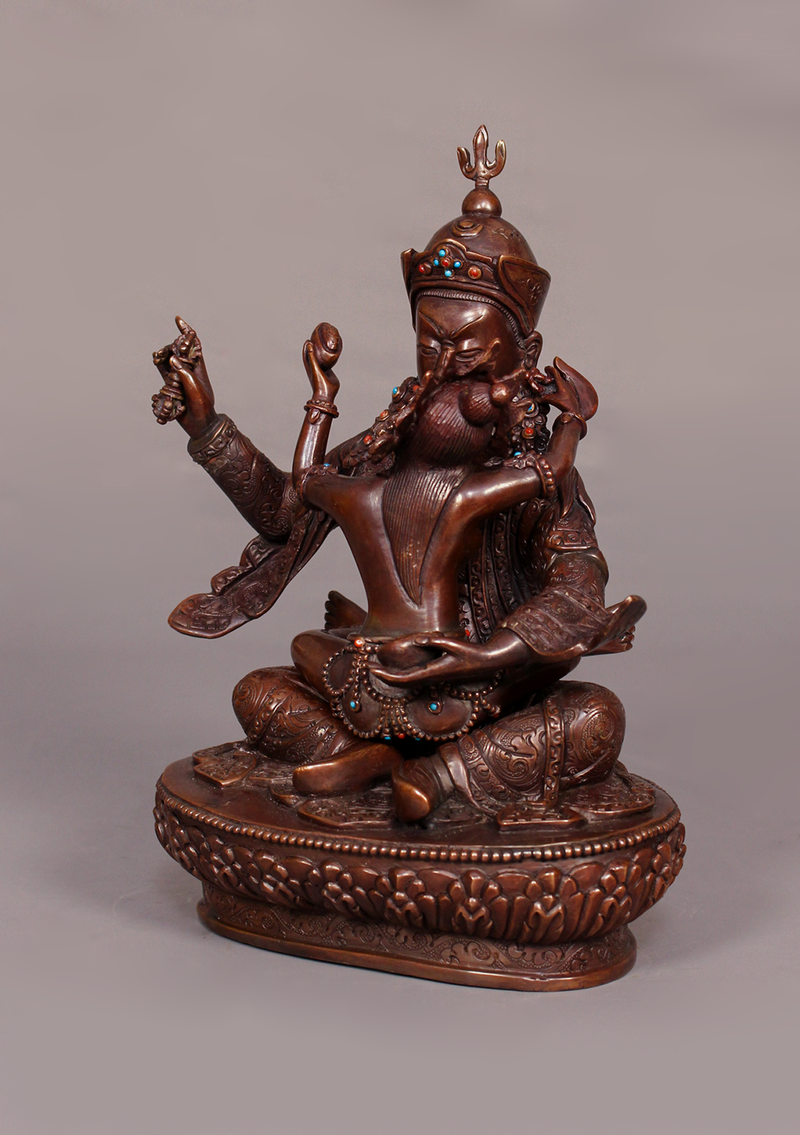 Masterarts Copper Guru Rinpoche Shakti Statue 9" H
