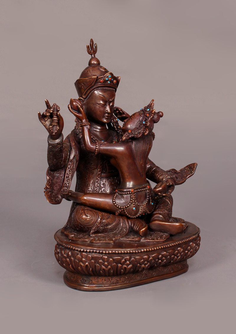 Masterarts Copper Guru Rinpoche Shakti Statue 9" H