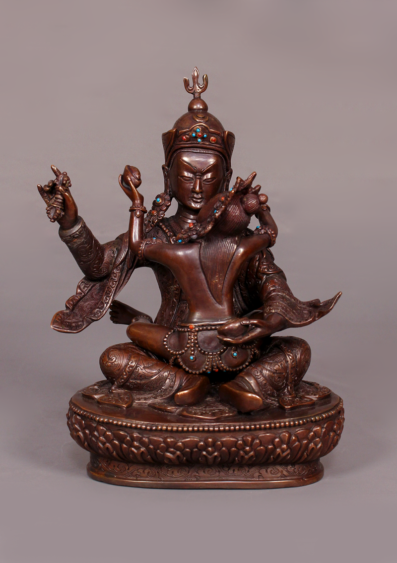 Masterarts Copper Guru Rinpoche Shakti Statue 9" H