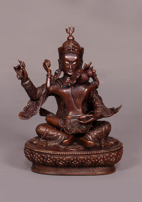 Masterarts Copper Guru Rinpoche Shakti Statue 9" H